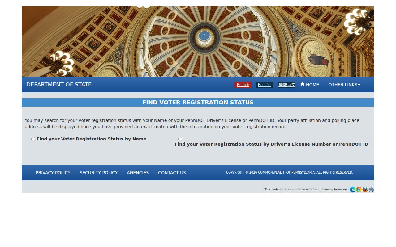 Harrisburg residents directory official Pennsylvania voter status search