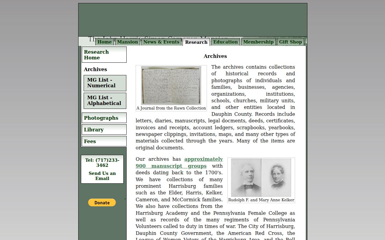 Harrisburg city directory research at Historical Society archives holdings page